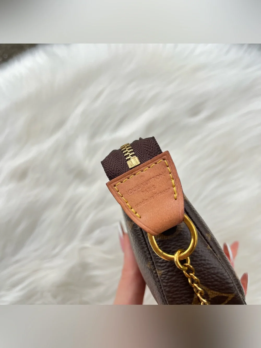 LOUIS VUITTON 2020 Monogram Pouchette Chain Y2K Mini Bag